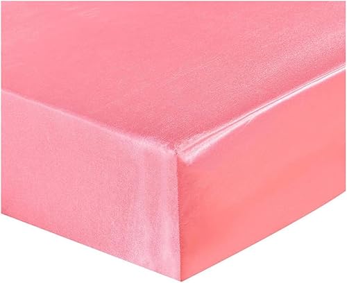 Juego de sábanas bajeras de seda satinada súper suave, con bolsillo profundo, banda totalmente elástica, tamaño individual, matrimonial, Queen,