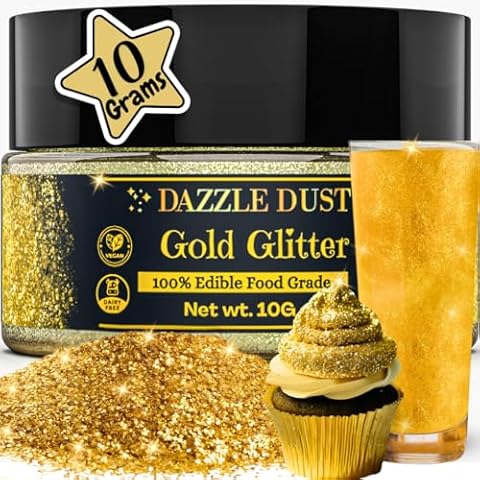 DAZZLE DUST Gold Edible Glitter Cover