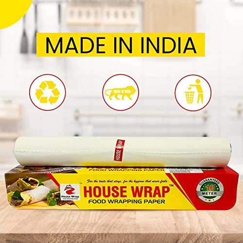 Image of House Wrap Multipurpose Food Wrapping Paper Roll, Food Wrap Roll for Kitchen, 10 Meter Guaranteed Food Wrapping Roll, Premium Food Wrapping Paper Roll (Pack of 2)