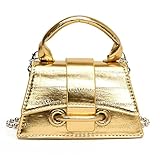 Mini Gold Purses for Women Y2K Small Top Handle Crossbody Bag Stylish Clutch Shoulder Handbag for Cocktail Party Prom