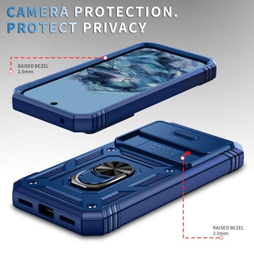 Coque Google Pixel 8A rigide avec support bleu PASNEW protecteur photo - 5
