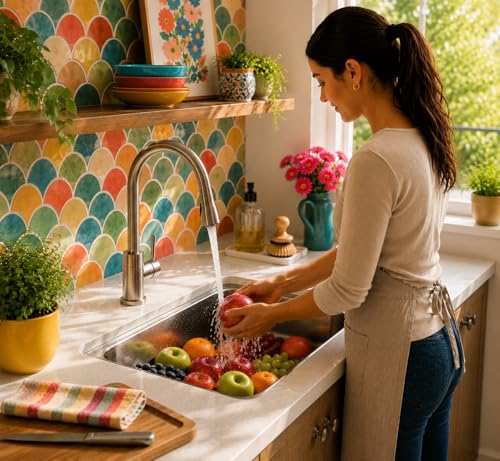 Image of Stainless Steel Kitchen Sink 21x18 Inch | Single Bowl Sink for Modular Kitchen | With Stainless Steel Waste Coupling & PVC Pipe | Heavy Duty Finish