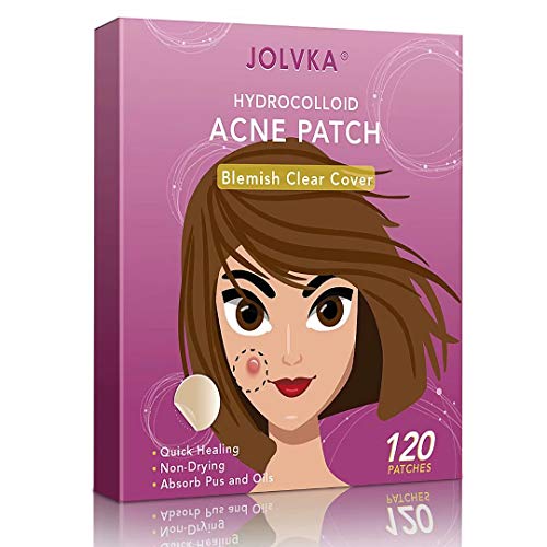 JOLVKA Blemish Acne Pimple Patches , 2 Sizes 120 Patches Acne Absorbing Cover Patch Hydrocolloid Spot Dots for Face Pimple Patch Stickers