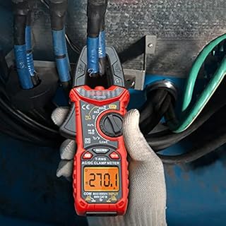 Pinza amperometrica AC/DC 0-600A, KAIWEETS Pinza multimetro professionale T-RMS 6000 conteggi, misure corrente tensione AC/DC Temperatura Capacità Resistenza Diodi Continuità Duty Cycle