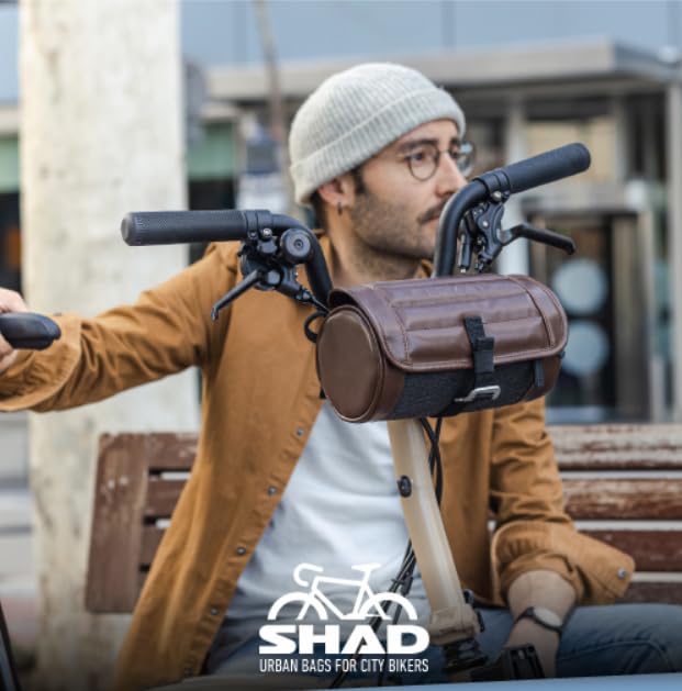 SHAD Bikes - lenkertasche Fahrrad klein Genuine Bar Bag 3L - Retro-Stil Lenkertasche Fahrrad - Kompakte und Elegante Fahrradtasche - wasserdichte Fahrradtasche aus Kunstleder - Tragkraft bis zu 2 kg