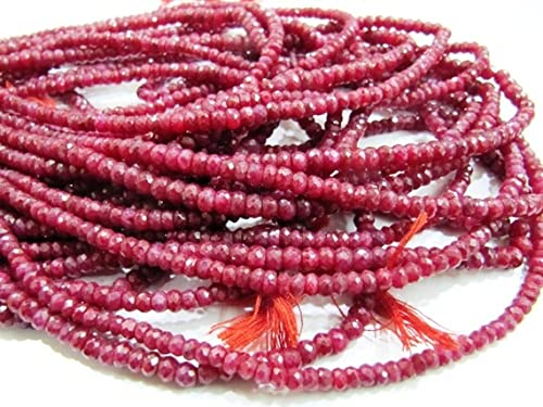Rubis naturel perles facettées de 3,5mm pour fabriquer un cadeau d'anniversaire mémorable