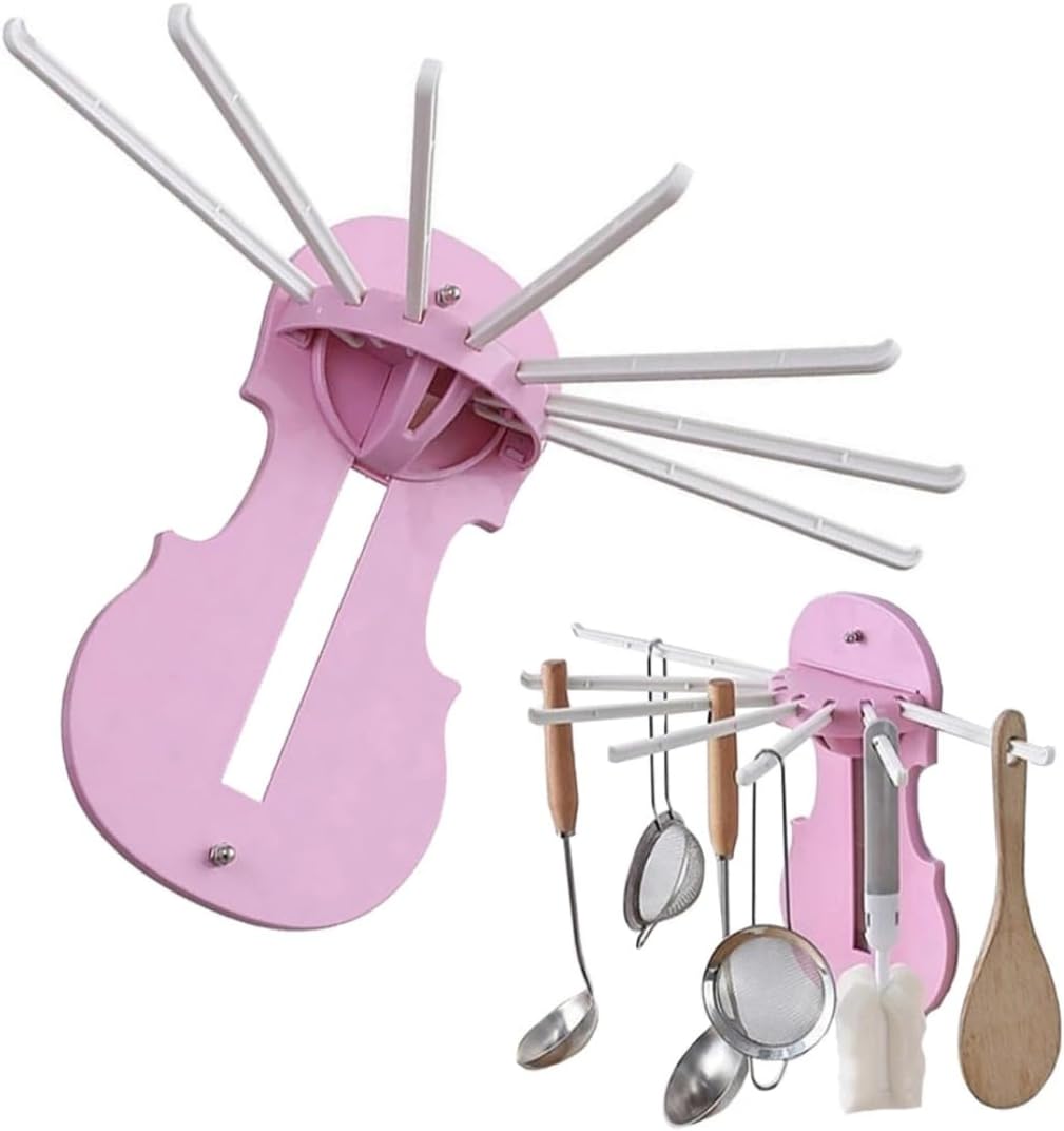 PARENCE. - Multifunctional Wall Mount for Tea Towels, Towels and Kitchen Utensils - 6 Extendable Rotating Arms - Tea Towel Holder Strong Adhesive - Space Saving Storage