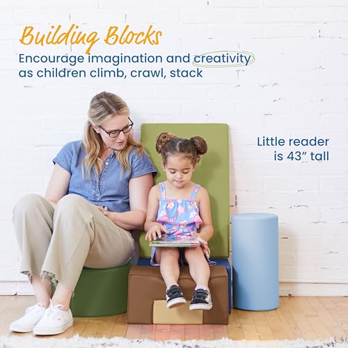 Image of ECR4Kids SoftZone Crawl and Climb Playtime Playset, Building Blocks, Earthtone, 6-Piece