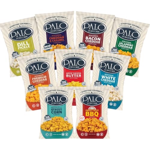 Palo Popcorn Gourmet Cheddar Cheese Popcorn Snacks, Gluten F...