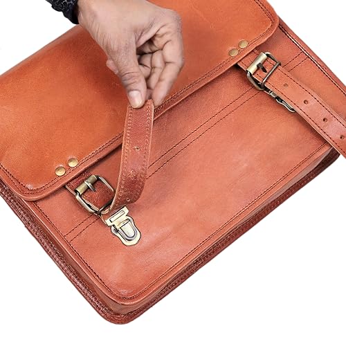 Image of cuero Genuine Leather iPad /Tablet Bag Messenger Bag Small Briefcase CrossBody Shoulder Bag for Men and Women