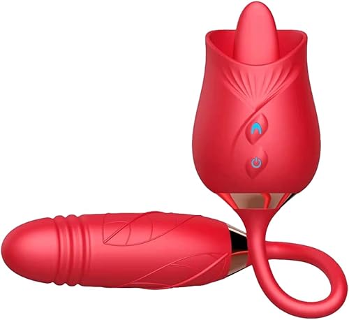 Vibratore 2 in 1 Stimolazione Clitoridea – Double-Ended con Lingua Licker e Ovetto a Spinta, Silicone Naturale, Doppio Motore, 10 Modalità, USB Ricaricabile, Impermeabile (Vibratore 2 in 1)