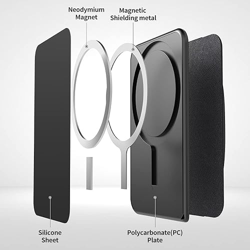 Miniatura 8 de Soporte magnético para tarjetas 3 en 1, cartera Sinjimoru para MagSafe como cartera de teléfono celular con soporte de agarre para teléfono y