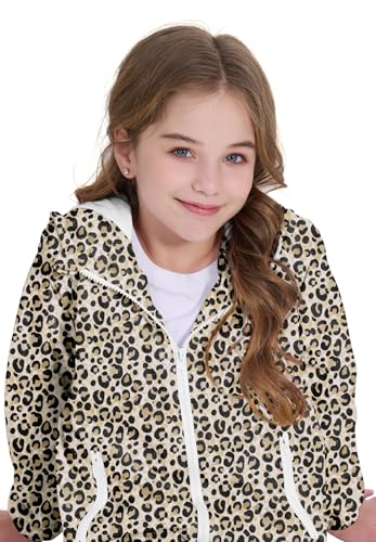 Image of Zando Lightweight Girls Rain Jacket - Hooded Windbreaker Water-Resistant Girls' Outerwear Jackets & Coats for Kids 4-10Y