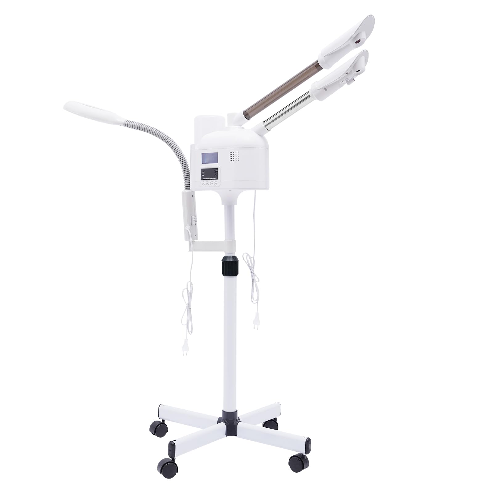 3 In 1 Gesichtsdampfer 750W Bedampfer Kosmetik mit Heißer/Kalter Düse Höhenverstellbar Gesichtssauna mit LED Lupenlampen und Intelligenter Touchscreen Porenreiniger Dampf Spa Maschine