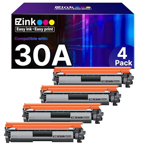 E-Z Ink 30A Toner Cartridge Black CF230A Replacement for HP 30A Black Toner Cartridge CF230A CF230X Compatible with M227fdw M203dw M227fdn M203dn M227sdn M203d M227 M203 Printer (4-Pack)