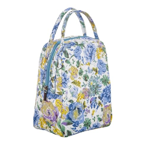 Jula Vance Machine Washable Women Quilted Fabric Insulated Reusable Cooler Lunch Bag Tote Adult Thermal Lunch Box Storage Bag for Work (Floral #2) by Jula Vance - Used condition - US$14.29
