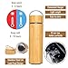 UPFLICK Bamboo Water Bottle Insulated Tea Tumbler for Men Birthday Gift Ideas for Women Travel Tea Set with Diffuser for Loose Tea Leaves, Gym Carafe Stainless Steel Leak Proof (15 oz)