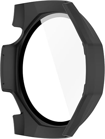 Compatible with Huawei Watch GT5 Pro 46mm Smartwatch Full Coverage PC Protective Case Cover with Tempered Glass Touchable Screen Protector Smartwatch Accessories(Black)