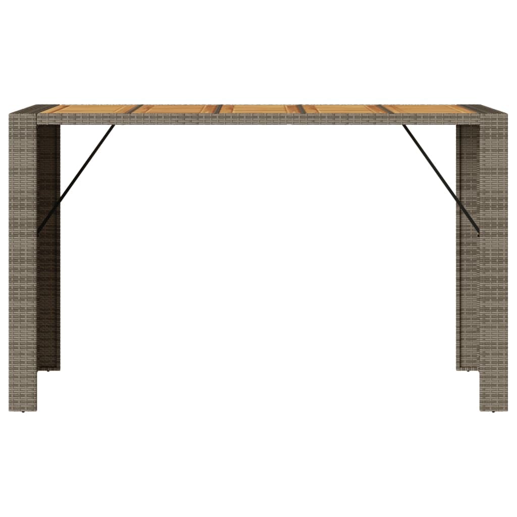 vidaXL Table de Bar de Jardin et Dessus en Bois Acacia résine tressée