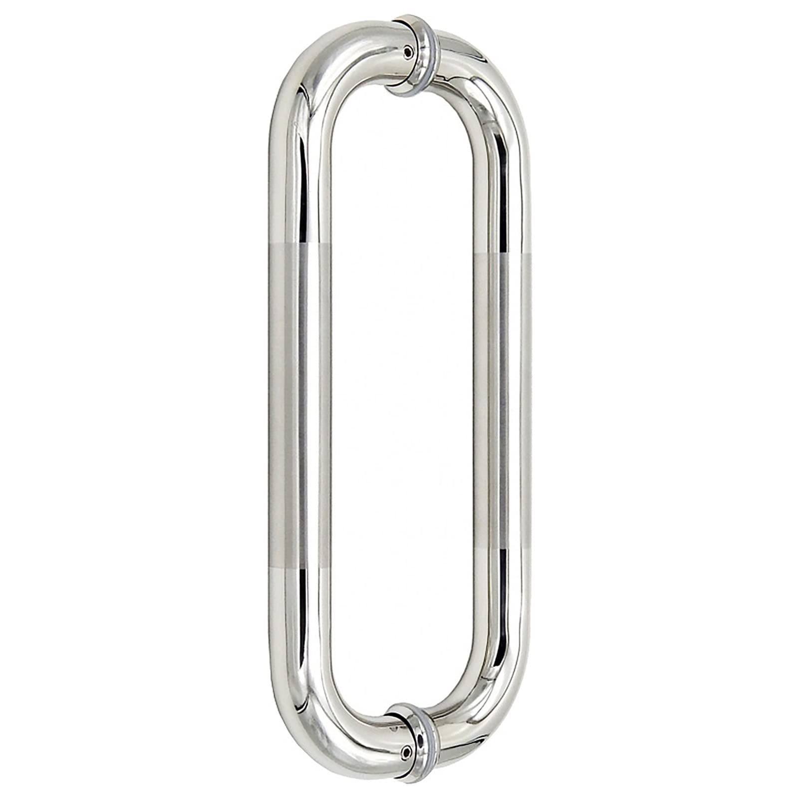CWCQGH Double Sided H Shape Sliding Door Handles,10/15/17 Inch Push Pull Door Handle, Fit for Shower Glass Door, Stainless Steel Round Pipe,44cm/17.3in