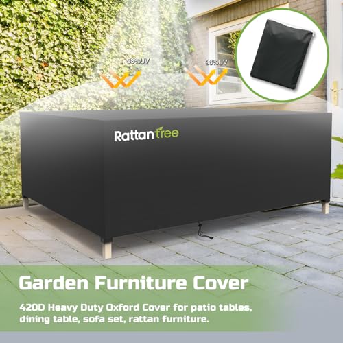 rattantree Garden Furniture Covers Waterproof, 250x210x90cm 420D Oxford Fabric with Dust Wind Proof, Heavy Duty Anti-UV Rattan Patio Chair Table Covers for Outdoor & Indoor 6 rattantree Garden Furniture Covers Waterproof, 250x210x90cm 420D Oxford Fabric with Dust Wind Proof, Heavy Duty Anti-UV Rattan Patio Chair Table Covers for Outdoor & Indoor - Image 6