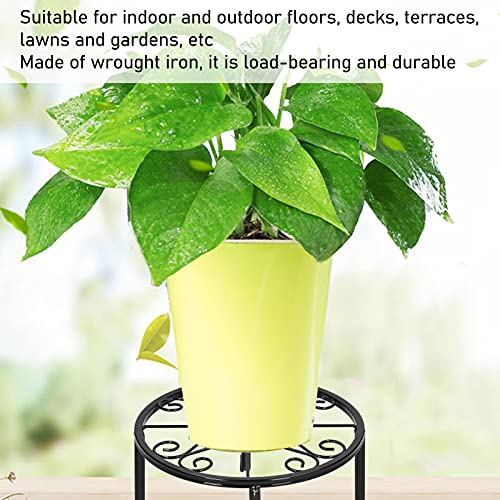 Suporte para plantas, prateleira de flores útil para sala de estar com varanda(Preto)