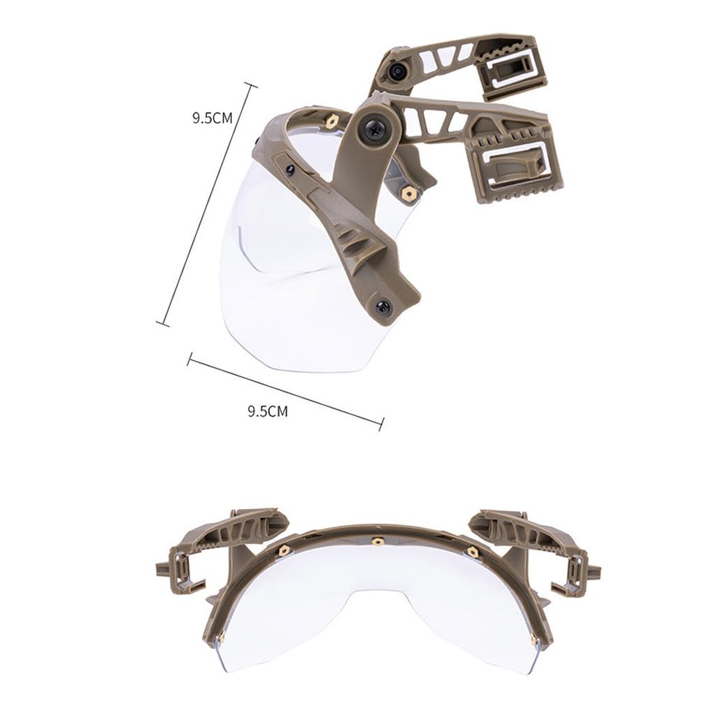 Casco Wendy Con Occhiali Flip-up E Supporto For Guida, Visiera Tattica Resistente E Regolabile Con Inclinazione For BBS, Paintball, CS, Giochi Di Sopravvivenza, Cosplay