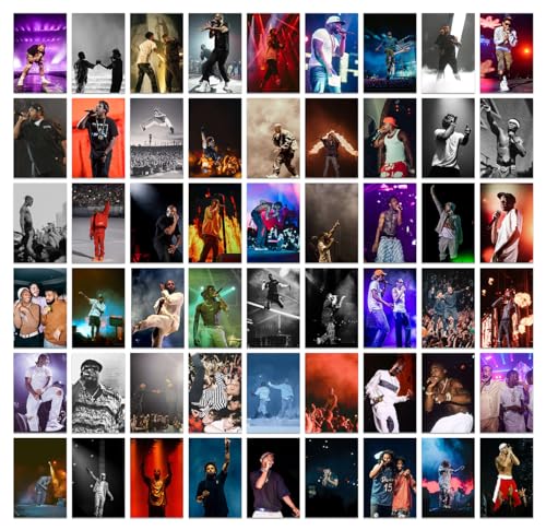 Image of Pack of 54 Hip Hop Wall Collage Kit Posters - 4 x 6 Inches Wall Decor Poster - Wall Art For Bedroom, Living room, Office - 1 Tissue Tape