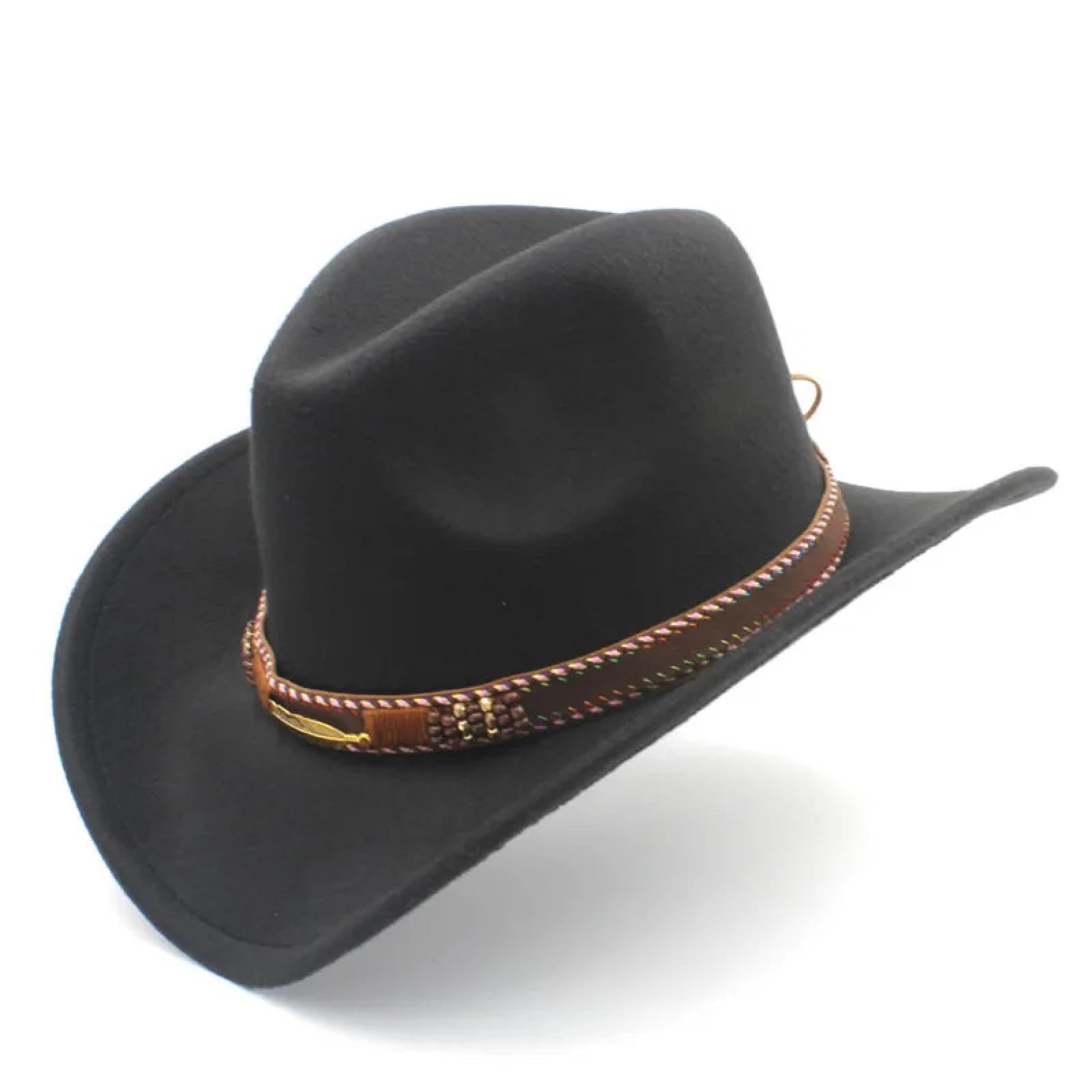 Sombreros Cowboy Sombrero De Vaquero Occidental para Hombre Y Mujer Gorros Tipo Cloche para Caballero Señora Jazz Vaquera