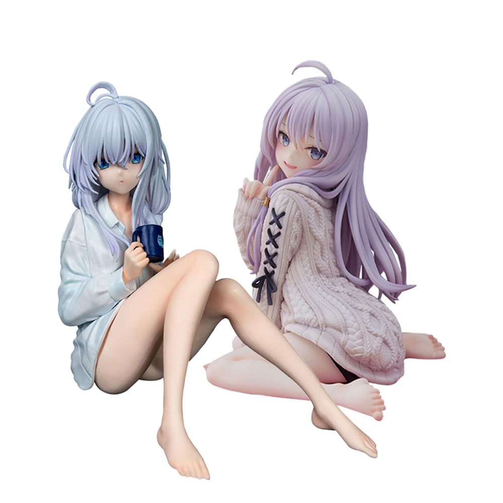 Zhongkaihua 2 pieces Anime Girl Figures Elaina Figure Sitting Anime Model Statue PVC Figurine Collection Desktop Ornaments