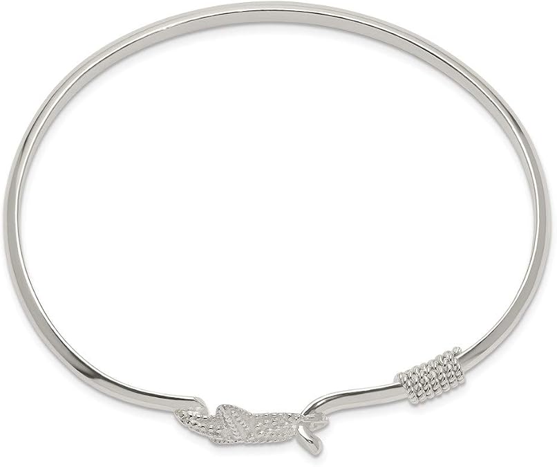 Solid 925 Sterling Silver and Textured Starfish Bangle Cuff Bracelet (Width  36mm)
