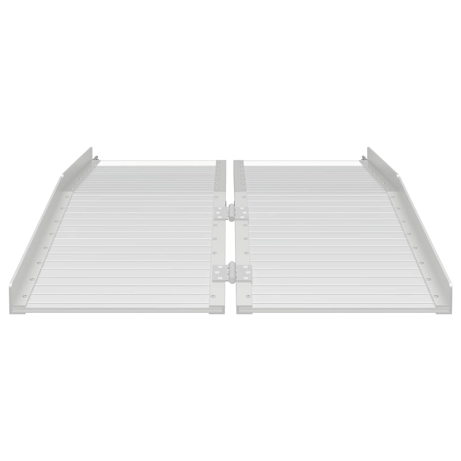 Rampa plegable de aluminio para silla de ruedas, 122 x 73 cm, carga de 270 kg, rampa móvil para silla de ruedas, andador, jardín y exterior, color plateado