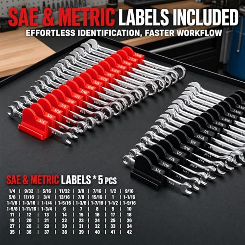 Image of 120 pcs Modular Wrench Organizer for Tool Drawers (Black & Red & Blue)