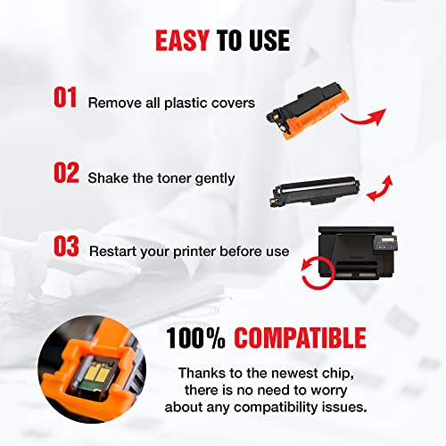 TONER EXPERTE TN243 TN-243 Toner Cartridge Replacement for Brother TN243BK TN-243BK Compatible with DCP-L3510CDW DCP-L3550CDW HL-L3210CW HL-L3230CDW HL-L3270CDW MFC-L3710CW (1 Black) - Image 4