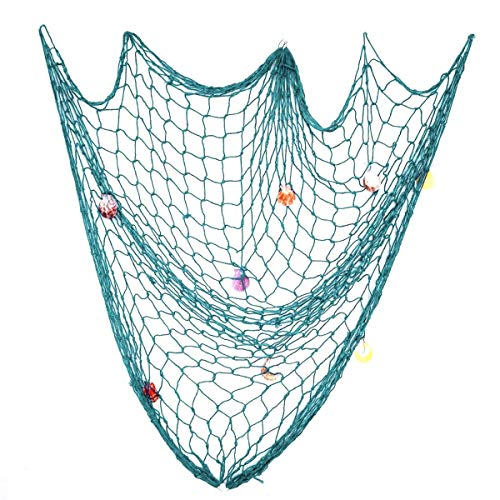 Photo Hanging Display Frames 79X40 Inch,Zuext Fishing Net Picture Frames Holder Wall Decor W/40 Clips & Anchors, Artworks Photos Organizer, Nautical Sea Blue Theme Fish Net For Home Party Decorations #TOP6