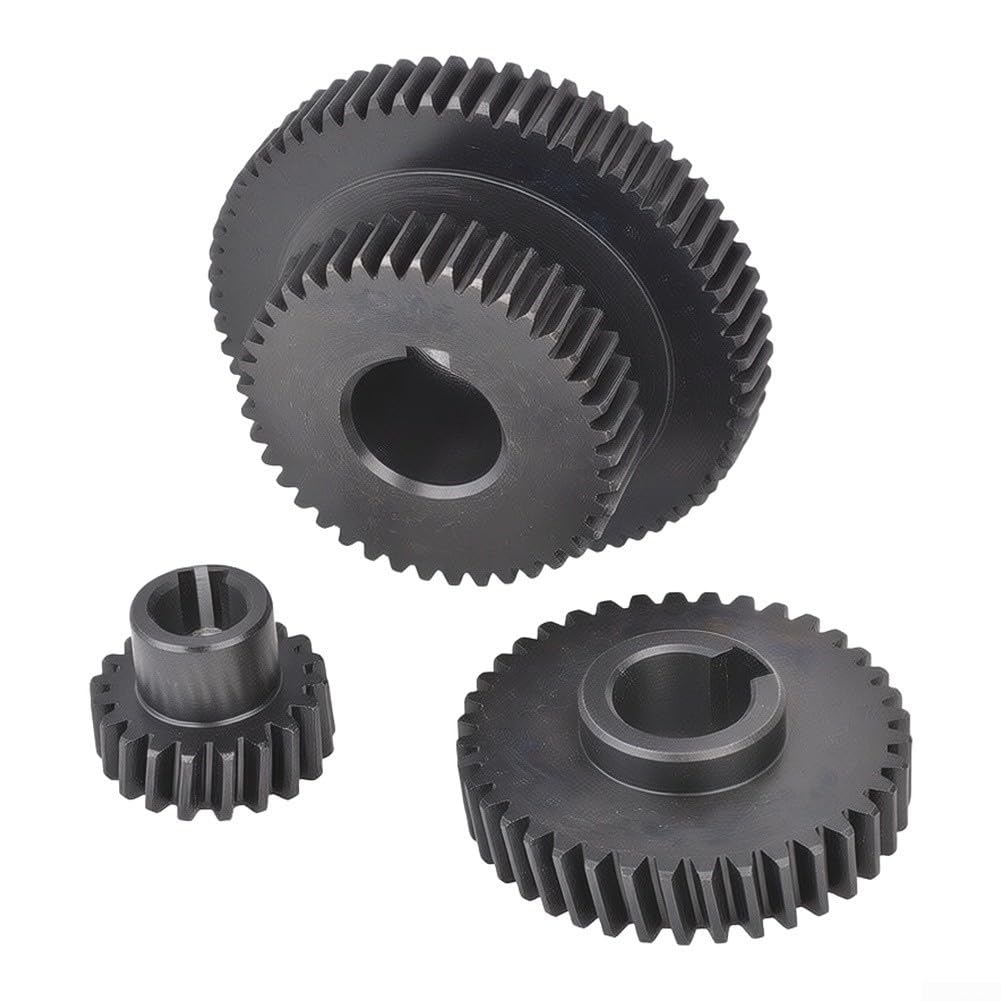 Lot de 3 engrenages en acier pour fraiseuse WMD16V WMD20V - Fraisage précis Fonctionnement silencieux Noir (3PCS)