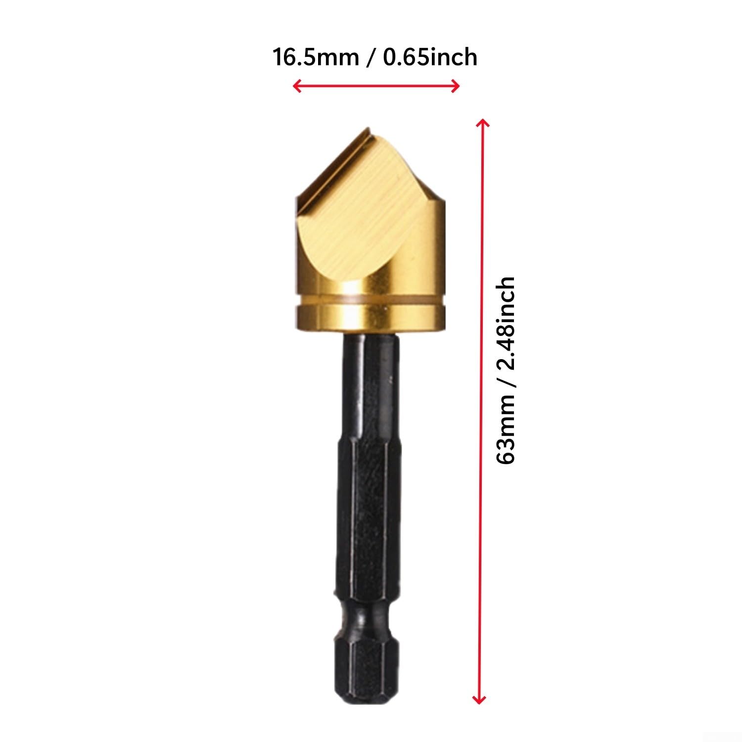 Broca avellanadora HSS hexagonal de 1/4 pulgadas de cambio rápido para