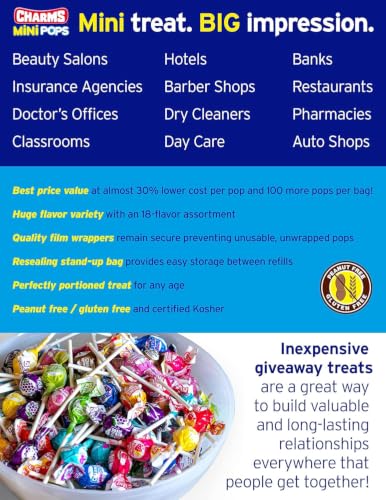 Charms Mini Pops Lollipops, Assorted Flavors, 400 Count (Pack of 1) - image 3
