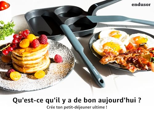 Poele à 3 trous endusor anti-adhésive pour cuisson propre sans coller - 7