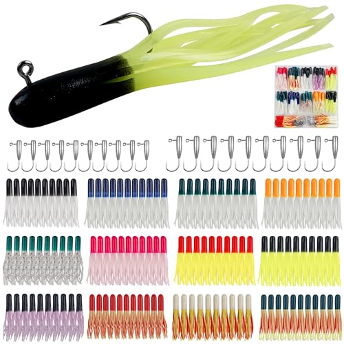 Kit de leurre de pêche souple avec appâts tubulaires eau douce et salée