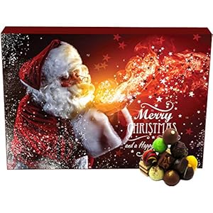 Hallingers 24 Pralinen-Adventskalender, teilweise mit Alkohol (300g) – Make a Wish (Advents-Karton) – Weihnachten 2023…