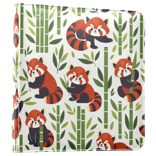 Álbum de fotos adhesivo DIY Scrapbook álbum con diseño de panda rojo, 3 anillos, 40 páginas, 8x10 pulgadas para recuerdos miniatura 1