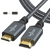 Twozoh Cable Mini HDMI Tipo A a HDMI Tipo C, 2M, Cable Mini HDMI 2.0a/b, 2.0, 1.4a, 4K Ultra HD, 3D, Full HD 1080p, HDR
