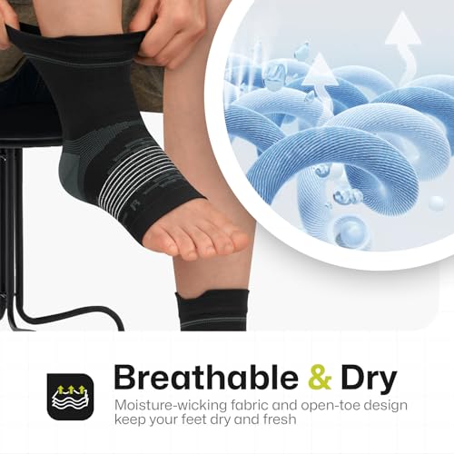 Image of 3 Pairs Plantar Fasciitis Socks Ankle Compression Sleeve with Arch Support