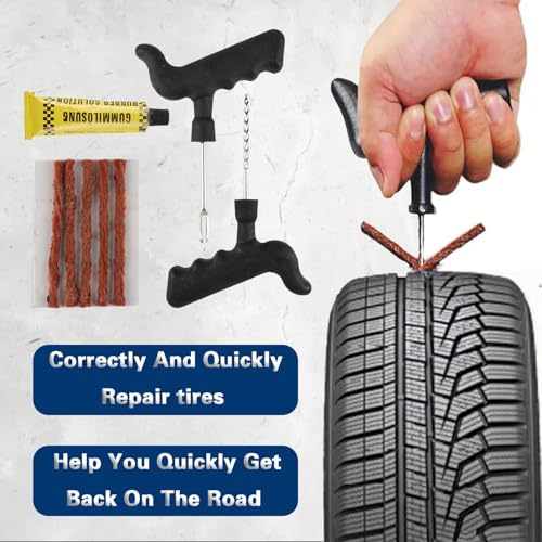 Image of Tire Repair Nail Vacuum Tire Repair Kits Tire Screws Plug Fast Tool Self-Service Suitable for Car Motorcycle Jeep Tire Puncture Repair (50Pcs)