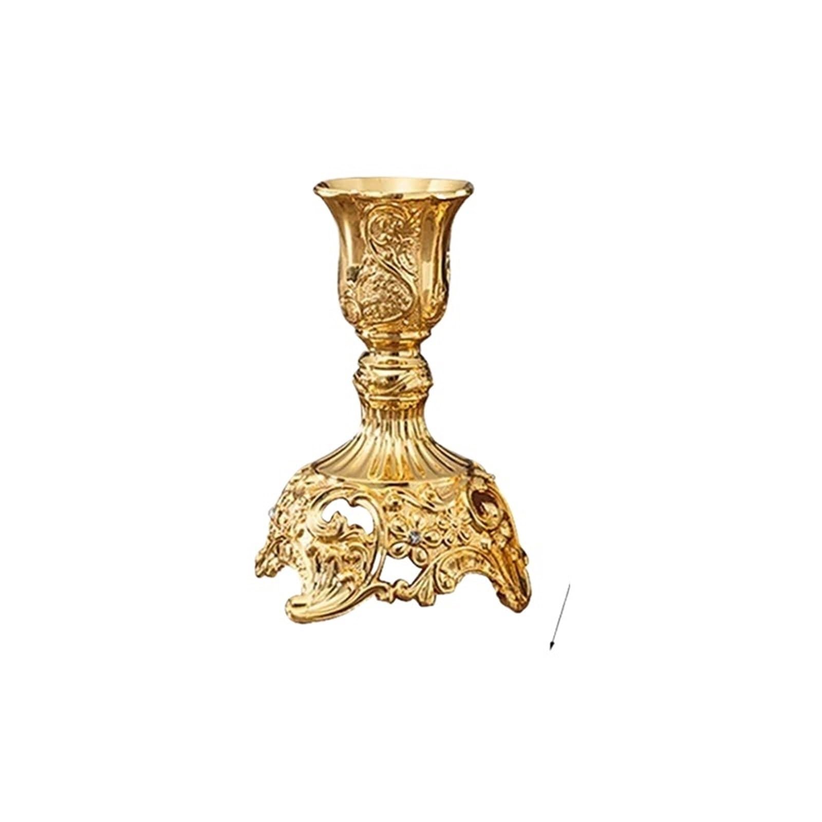 2Pcs Candle Holder Candlesticks Candles Wedding Stand Table Home Decoration For Desktop Decoration(Gold,7.6x7.6x10cm)