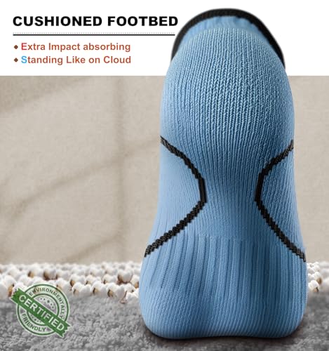 Image of BULLIANT Men Running Ankle Socks 6Pack-Cushioned Support-Low Cut No Show | Fully Terry Sole | Arch Support | Seamless Toe Closure | Moisture-Wicking Breathable Mesh | Reinforced Heel&Toe