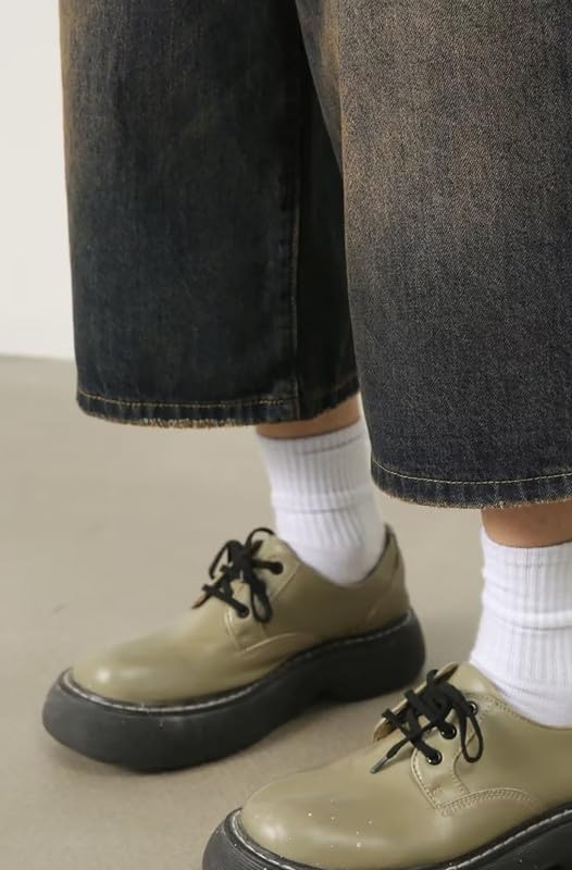 Mens Baggy Jeans Wide Leg Cropped Pants for Women High Waisted Hip Hop Summer Relaxed Fit Pants Emo Streetwear ﻿4