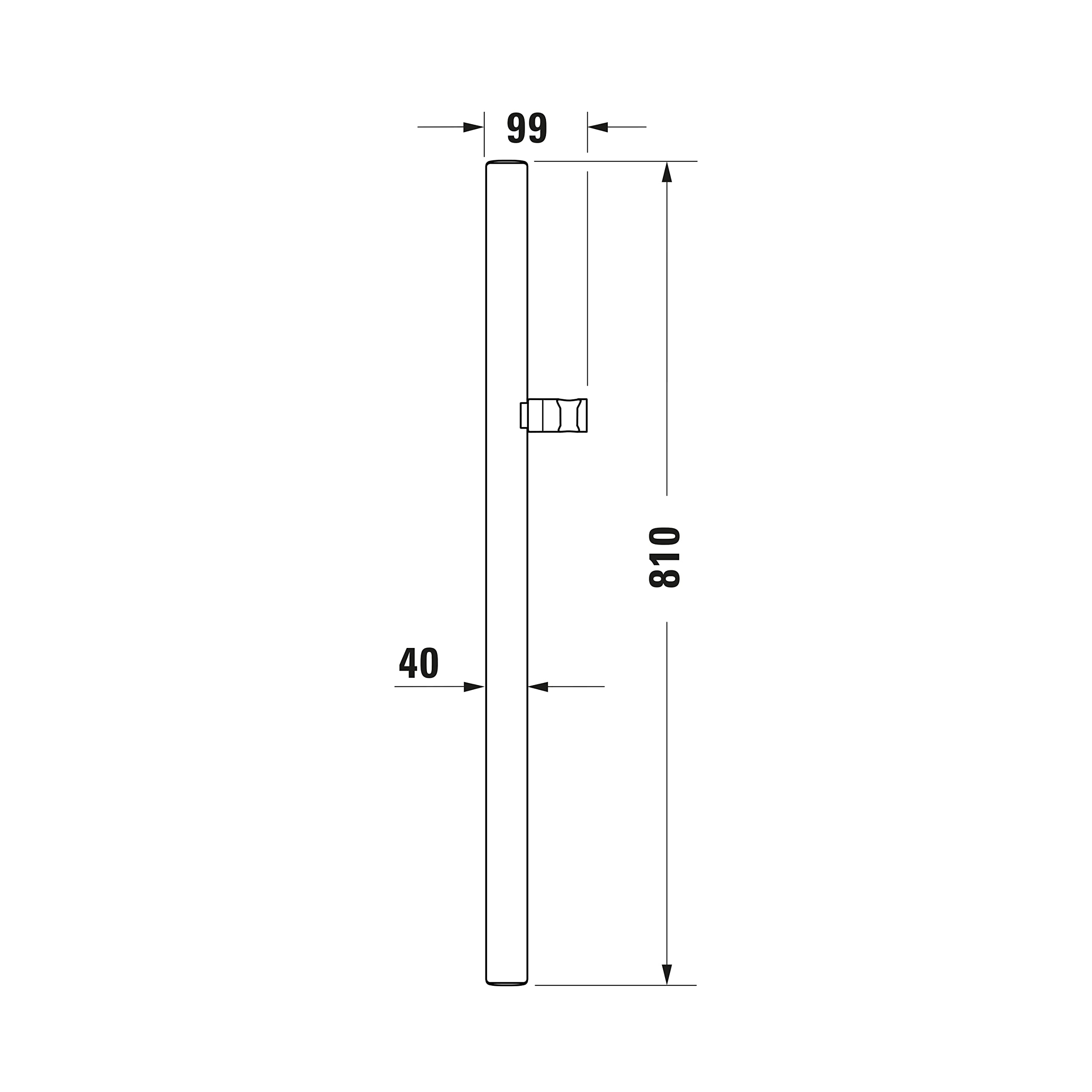 Duravit barre de douche universelle, barre de douche avec support de douchette réglable en hauteur, barre de douche (810 mm), noir mat