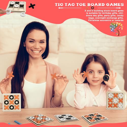 12 sets de juegos de mesa Tic Tac Toe de madera miniatura 5